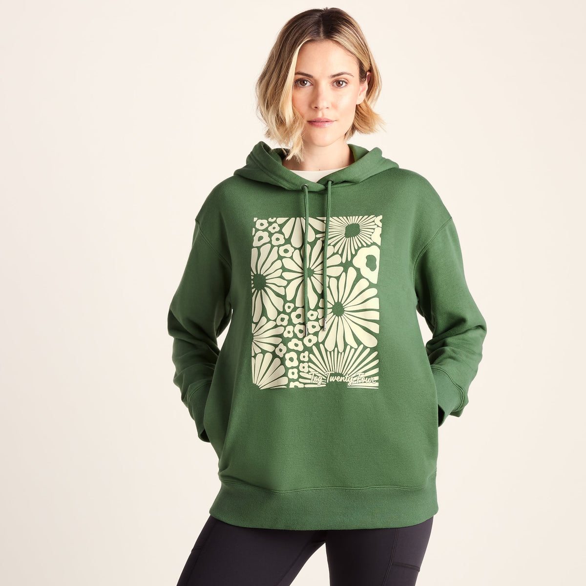 Aria Womens Supersoft Relaxed Fit Hoody - Dark Matcha