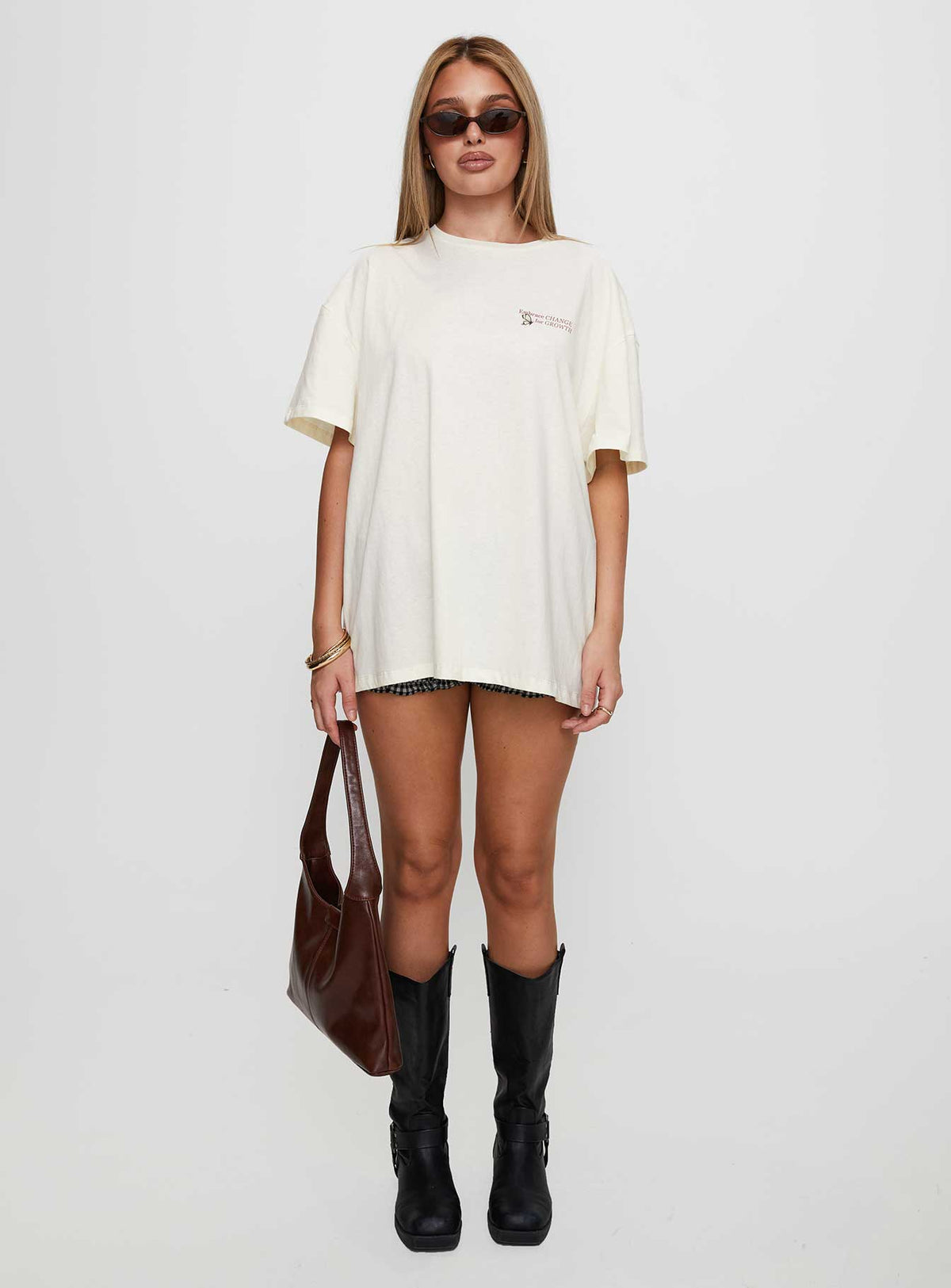 Princess Polly x Butterfly Foundation Charity Merch Oversized Tee Cream