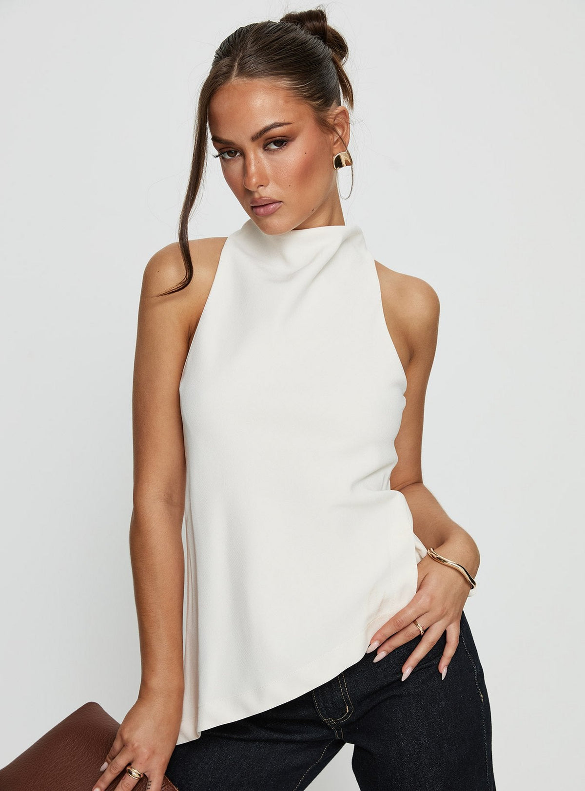 Days Get Dark Asymmetrical Top Cream