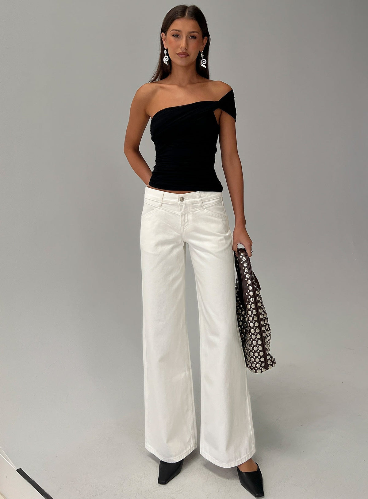 Keandra One Shoulder Top Black