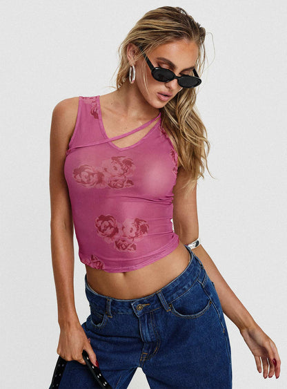 Dangelio Mesh Top Pink