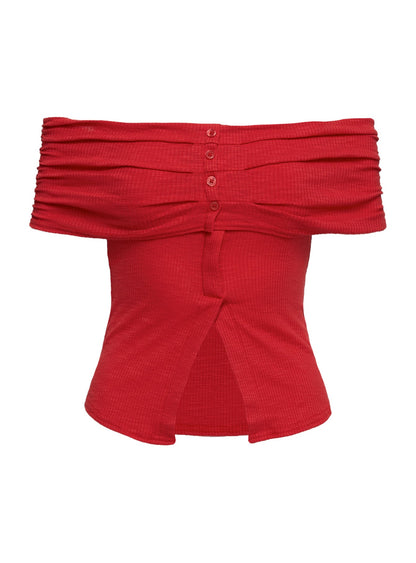 Azusa Off The Shoulder Top Red