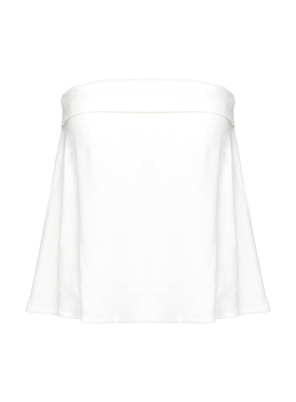 Ethel Strapless Linen Top White
