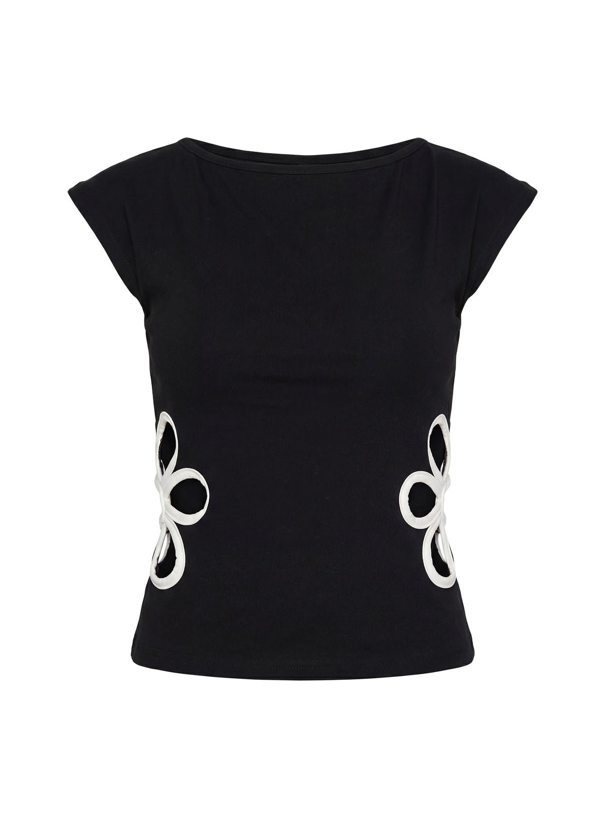 Currents Cut Out Detail Top Black