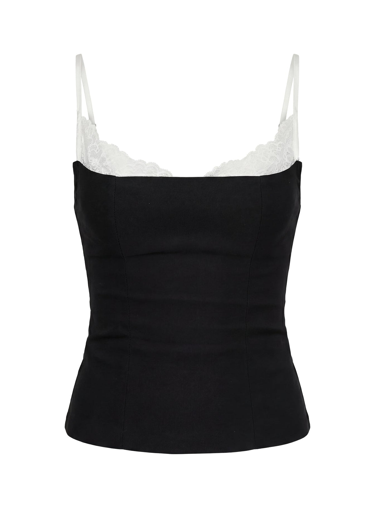Renaissance Corset Lace Top Black / White