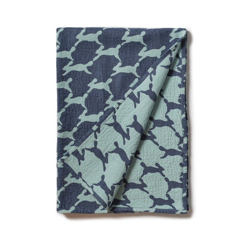 Small Run Run Run Summer Blanket in Navy