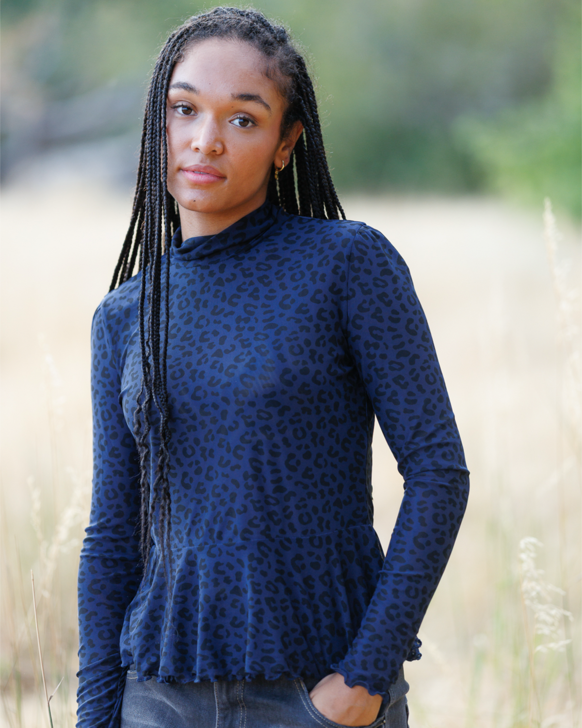Peplum Turtleneck Top - Final Sale