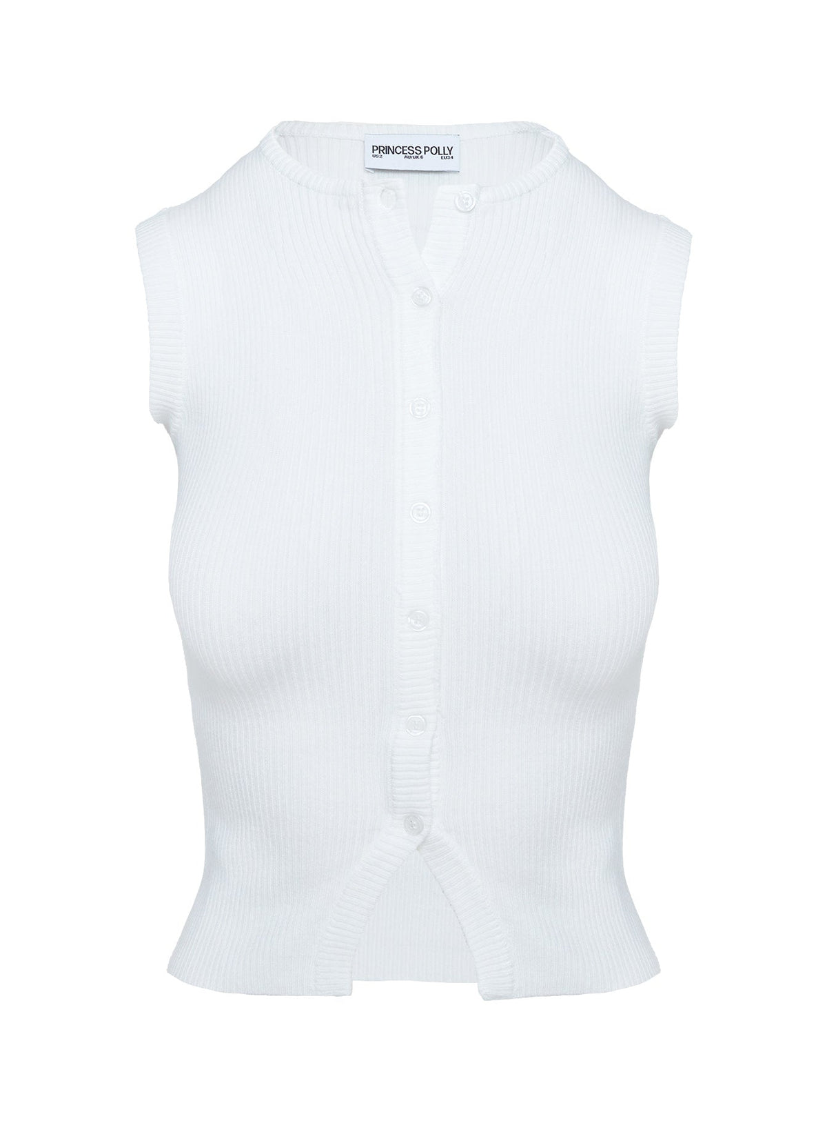 Suzu Sleeveless Knit Top White