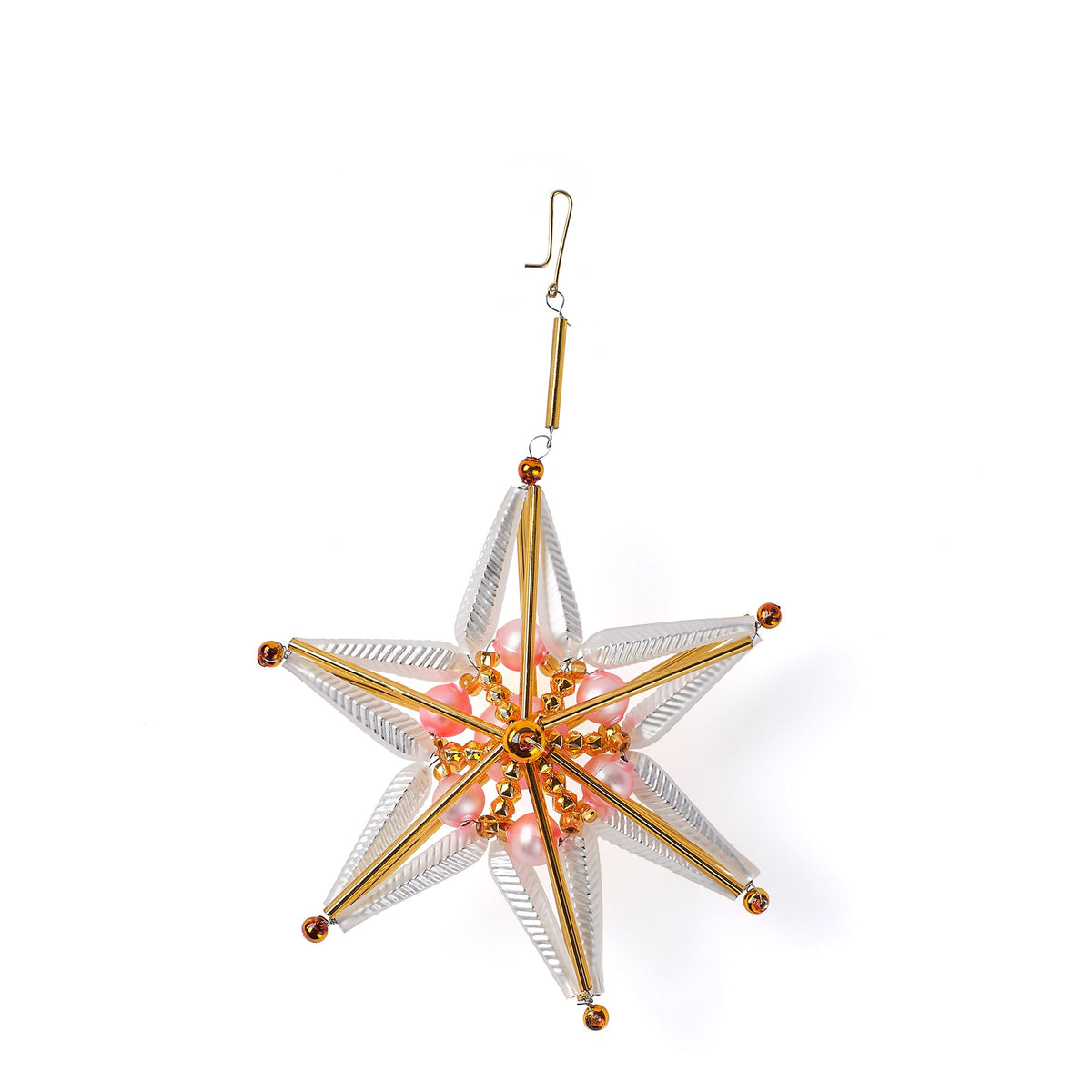 Large Star Ornament in Gold/Pink