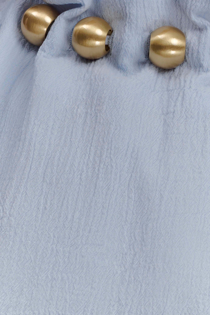 Abeda Cotton Maxi Dress With Hardware - Pale Blue