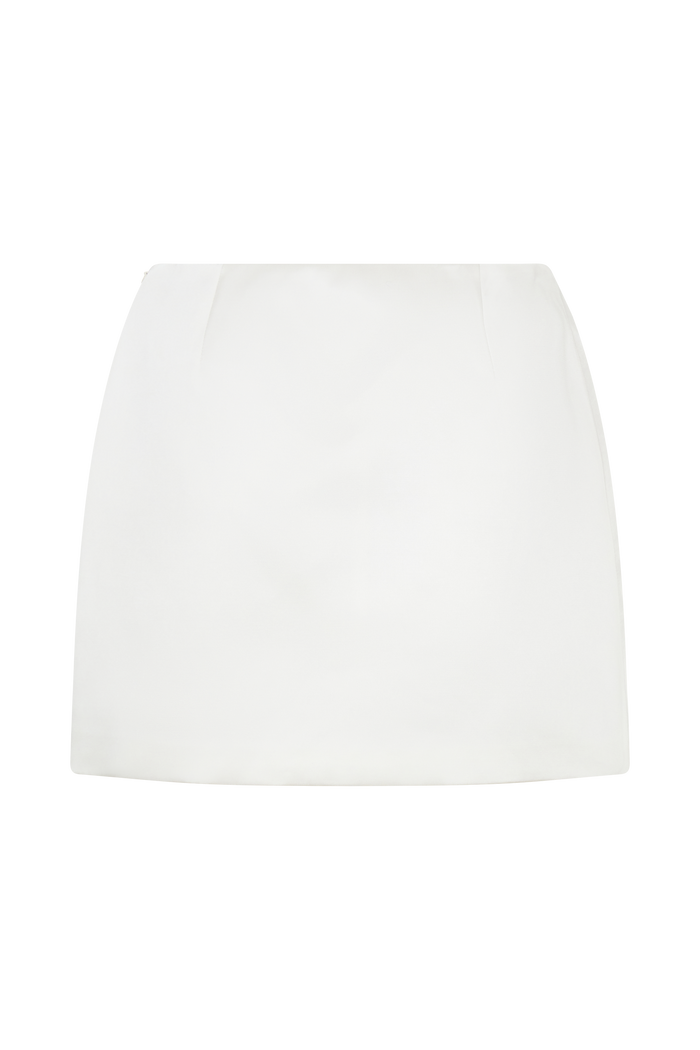 Adeline Satin Mini Skirt - White