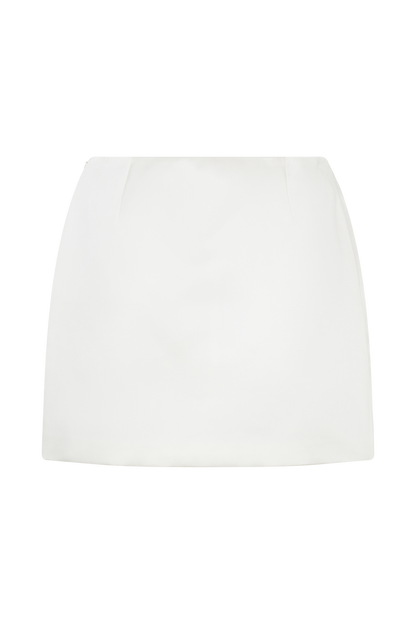 Adeline Satin Mini Skirt - White
