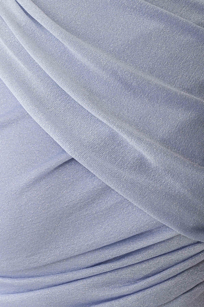 Adrienne One Shoulder Lurex Top - Pastel Blue