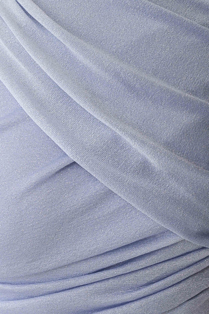 Adrienne One Shoulder Lurex Top - Pastel Blue