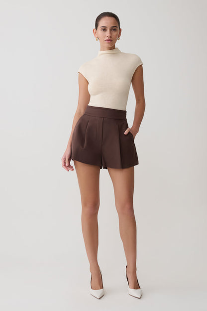 Alden High Waisted Short - Chocolate