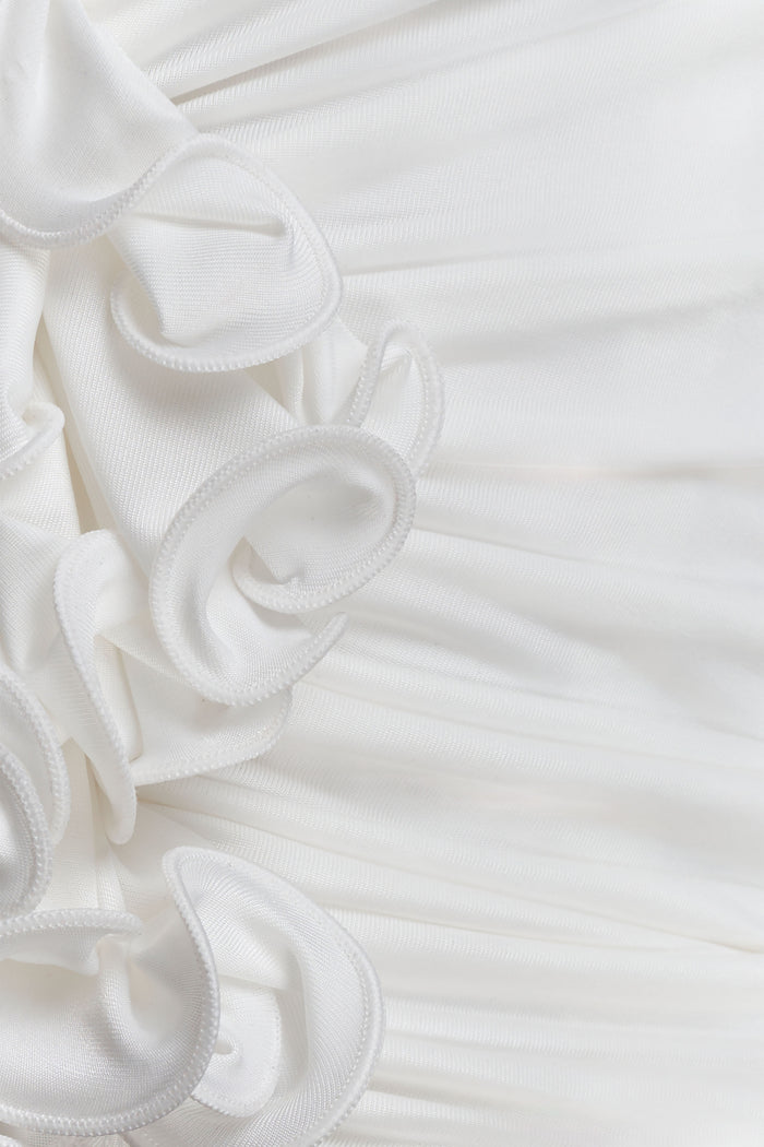 Alessandra Slinky Ruffle Top - Ivory