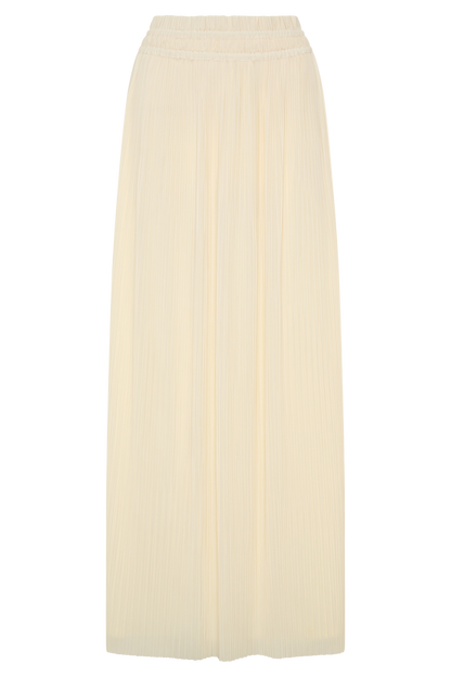 Amaris Gathered Plisse Maxi Skirt - Lemon