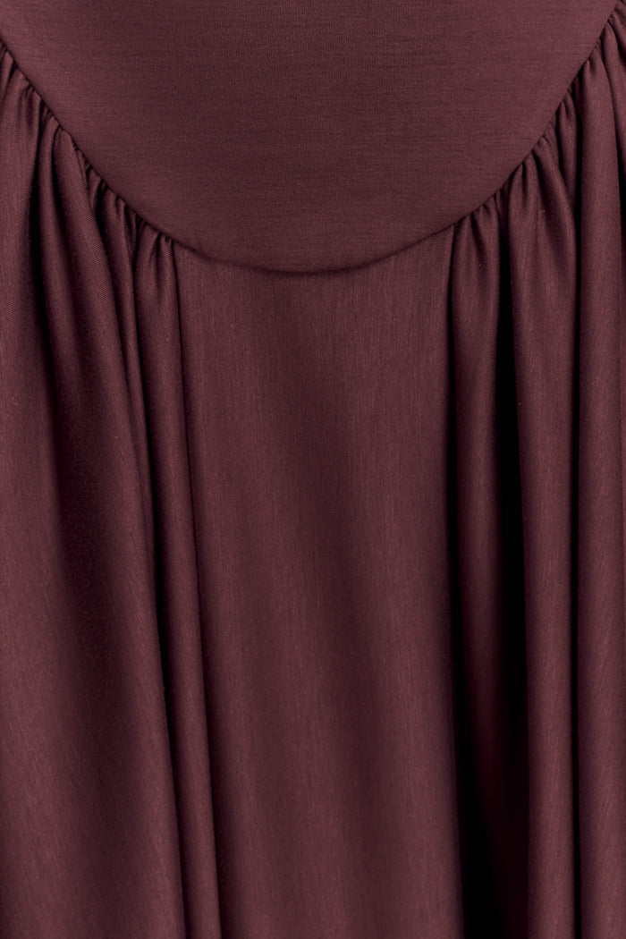 Angelina Scuba Halter Midi Dress - Chocolate