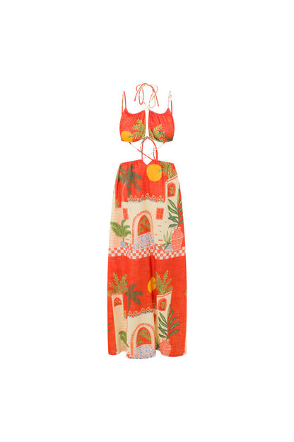 Backless Fiora Dress - Vista Red