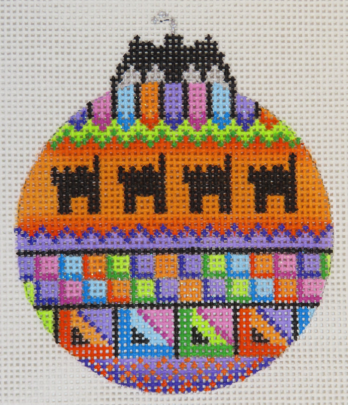 Black Cats Halloween Bat Bauble