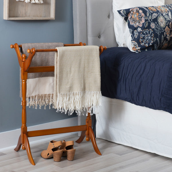 Boone Oak Blanket Rack