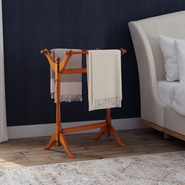 Boone Oak Blanket Rack