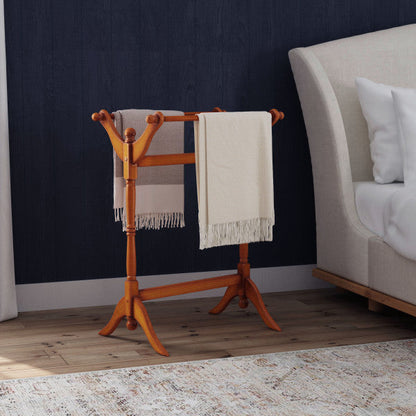 Boone Oak Blanket Rack