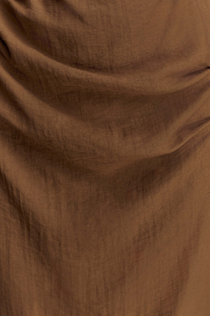 Cecilie Cut Out Shirt Midi Dress - Dark Chocolate