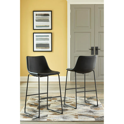 A room setting featuring Centiar Black Bar Stool