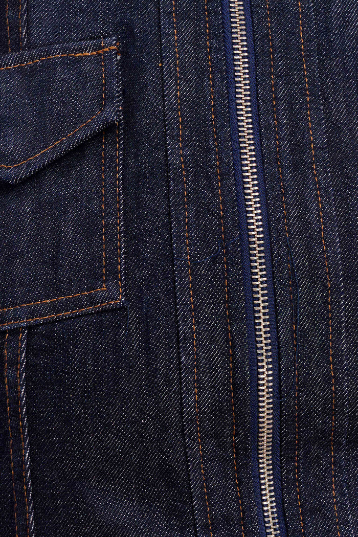Cierra Cinched Jacket Top - Washed Indigo Blue