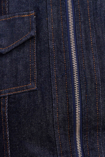 Cierra Cinched Jacket Top - Washed Indigo Blue