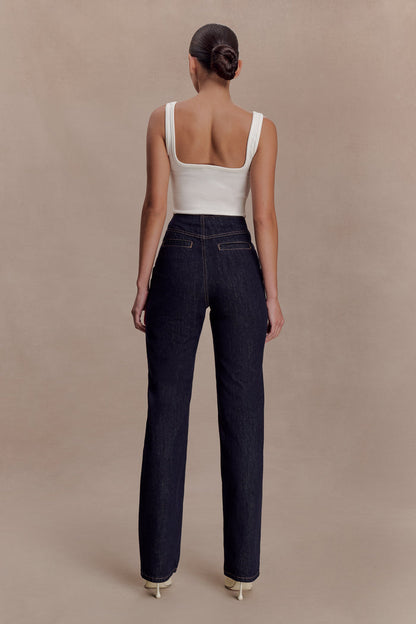 Clarrissa High Rise Jeans - Washed Indigo Blue