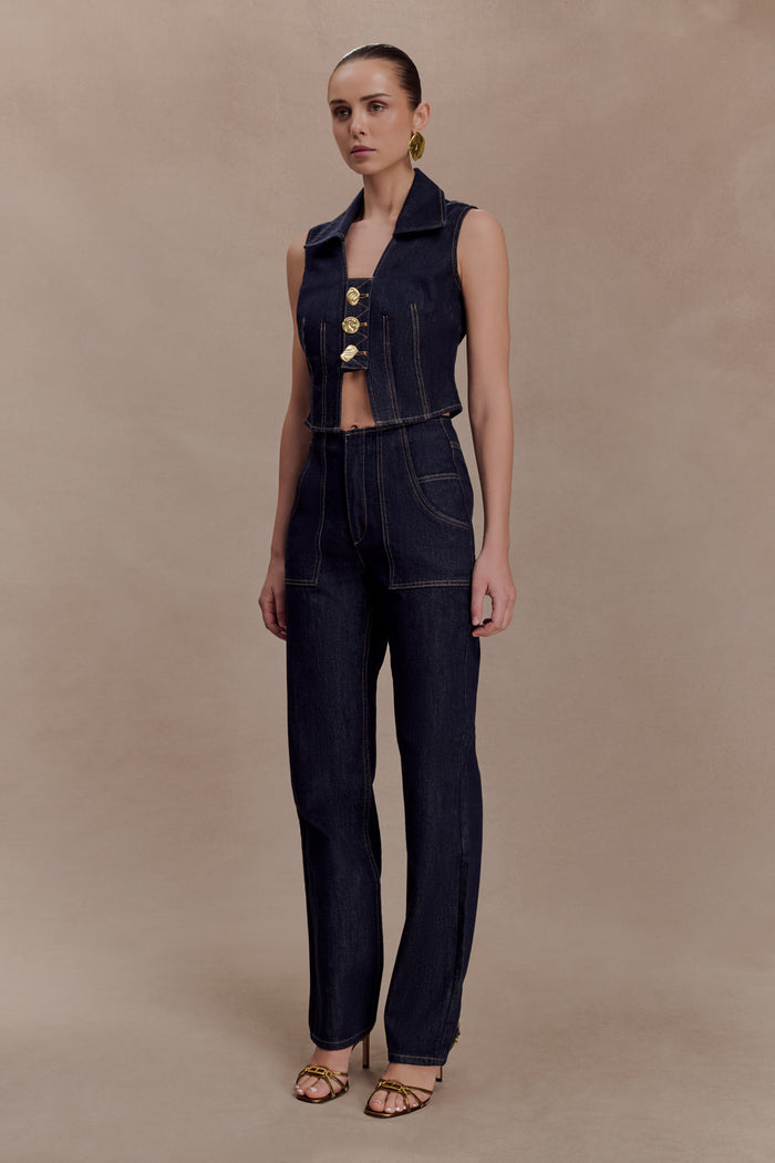 Clarrissa High Rise Jeans - Washed Indigo Blue