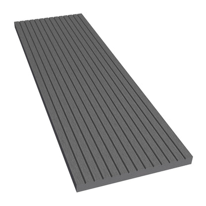 NeoTimber Classic Composite Cladding Fascia Board – Grey – Angled Close-Up - Grooved