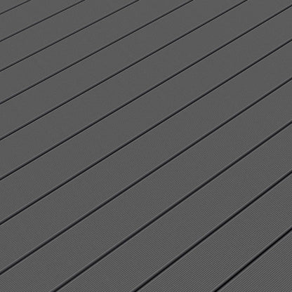 NeoTimber Classic Hollow Composite Decking – Grey – Angled Close Up - Grooved