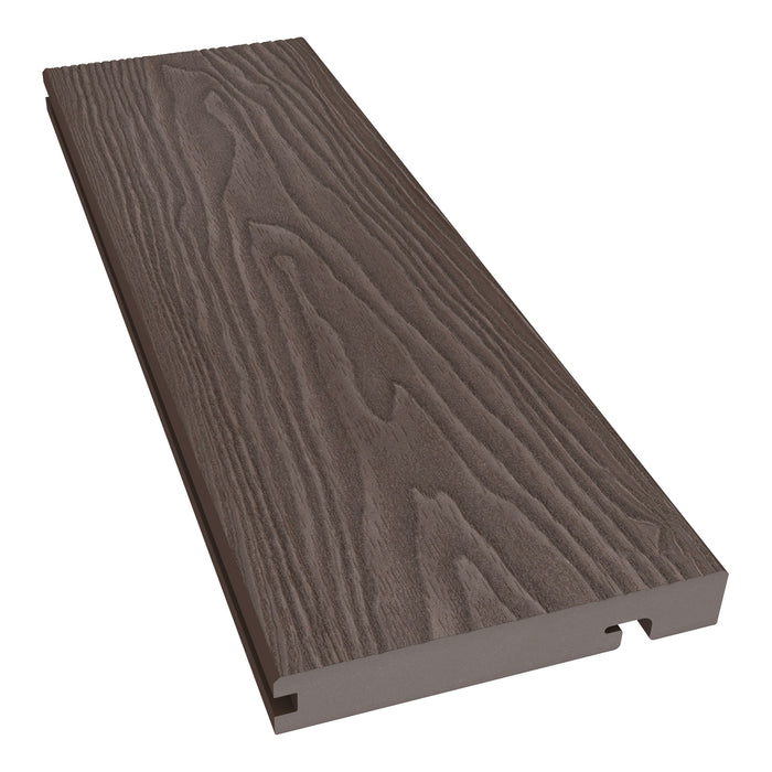 NeoTimber Classic Woodgrain  Composite Decking Edge Board – Chocolate – Angled Close Up