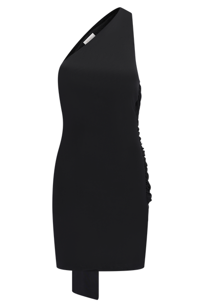 Claudette Slinky Mini Dress With Hardware - Black