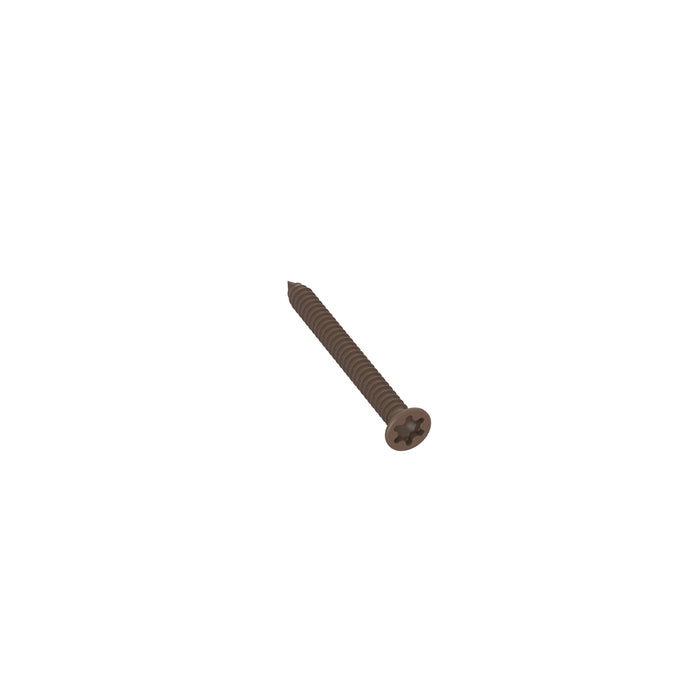 NeoTimber Coloured Composite Cladding Trim Screws – Teak – Angled Close Up