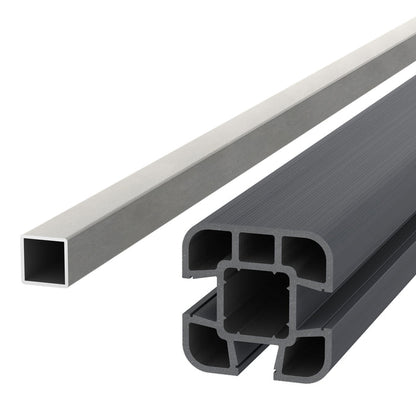 NeoTimber Composite Fence Post Set - Soft Ground - Grey - Angled Close-Up