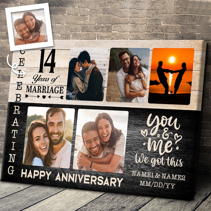Custom Photo - Happy Anniversary - Personality Customized Canvas - Gift For Couple