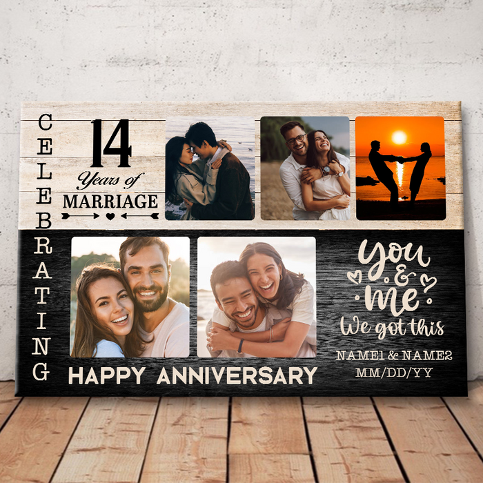 Custom Photo - Happy Anniversary - Personality Customized Canvas - Gift For Couple