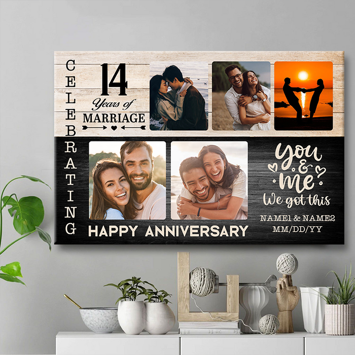 Custom Photo - Happy Anniversary - Personality Customized Canvas - Gift For Couple