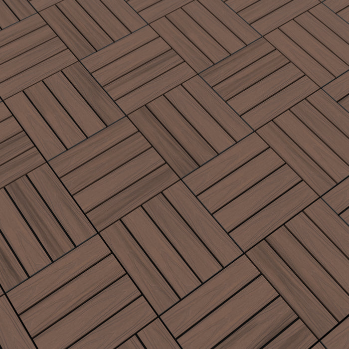 NeoTimber Deluxe Composite Deck Tiles – Teak – In Situ