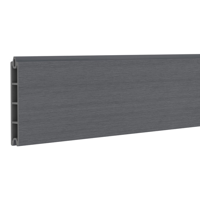 NeoTimber Deluxe Composite Fence Board - Grey - Angled Close Up - Brushed