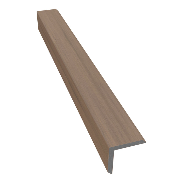 NeoTimber Deluxe & Slatted Composite Cladding Corner Trim – Oak – Angled Close Up