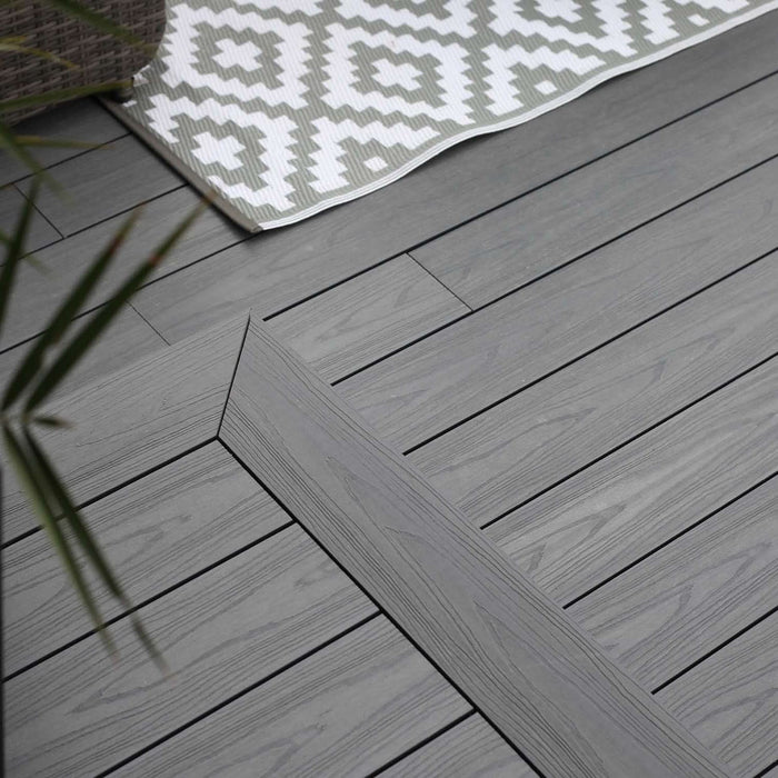 NeoTimber Deluxe Wide Composite Decking Board – Grey – Lifestyle Deck View