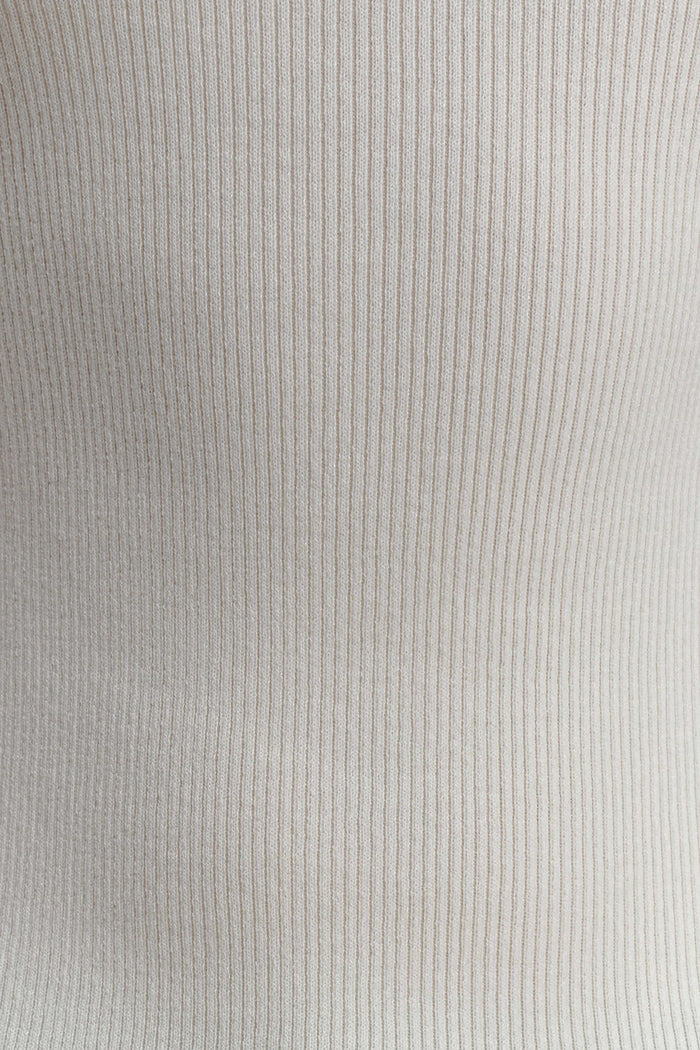 Diya Ribbed Sleeveless Top With Wire Hem - Ivory
