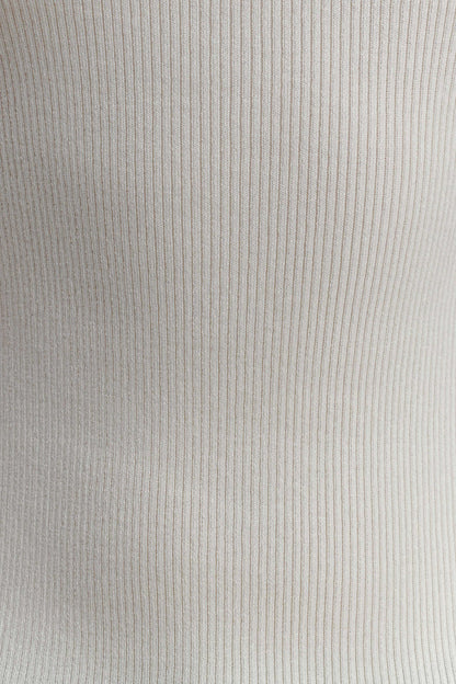 Diya Ribbed Sleeveless Top With Wire Hem - Ivory