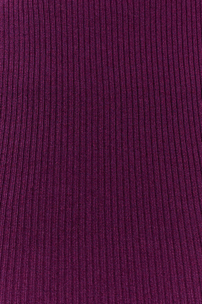 Diya Ribbed Sleeveless Top With Wire Hem - Plum