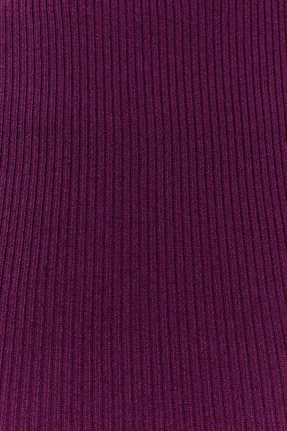 Diya Ribbed Sleeveless Top With Wire Hem - Plum